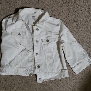 White 3/4 Sleeve Jean Jacket